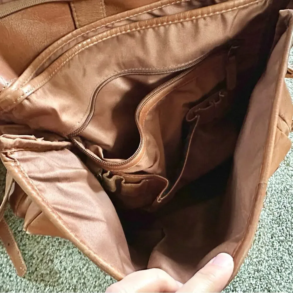 Dorado Brown Leather Messenger Bag Briefcase Satchel Laptop Work Bag Vintage